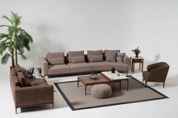Wunnzëmmer 2x Couchdësch Dësch Luxus Design Miwwelen Braune Dëscher 2tlg.