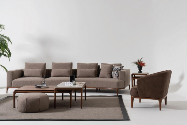 Wunnzëmmer 2x Couchdësch Dësch Luxus Design Miwwelen Braune Dëscher 2tlg.