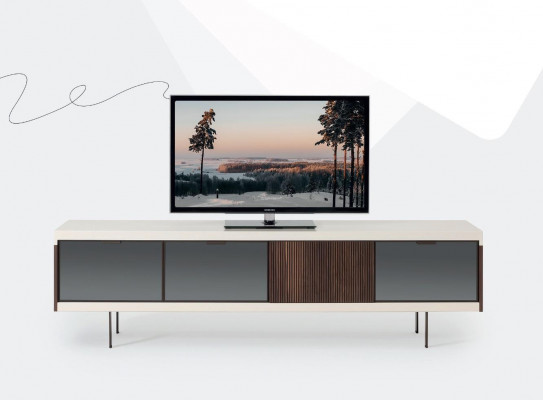 Lowboard RTV Regal Sideboard RTV Design Luxus Holz Wäiss Miwwelen 225cm