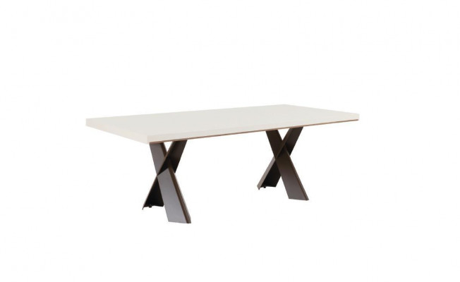 Iesszëmmer Iessdësch Dësch Metall Stil Modern Design Miwwelen Luxus nei Wäiss