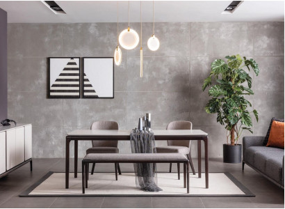 Iesszëmmer Iessdësch Luxus Miwwelen Design Material Holz Modern gro