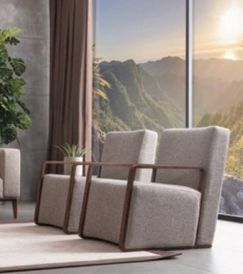 Wunnzëmmer Fauteuil 1-Sëtzer Canapé Polster Modern Luxus Textil Design