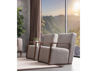 Wunnzëmmer Fauteuil 1-Sëtzer Canapé Polster Modern Luxus Textil Design