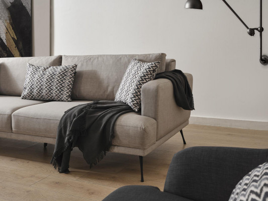 Komplett Couch Garnitur Sofas Garnitur 431 Sëtzer Gro Stoff Modern Set