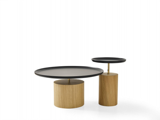 Niewentdësch Dësch Holz Niewent Designer Miwwelen Schwaarz Ronn Dësch