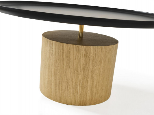Niewentdësch Dësch Holz Niewent Designer Miwwelen Schwaarz Ronn Dësch