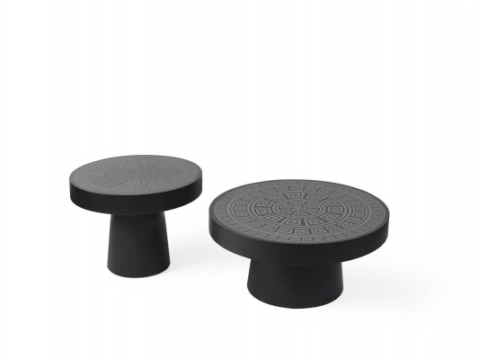 Couchtisch Kaffisdësch Säitedësch Design Ronn Stuffendësch Miwwelen