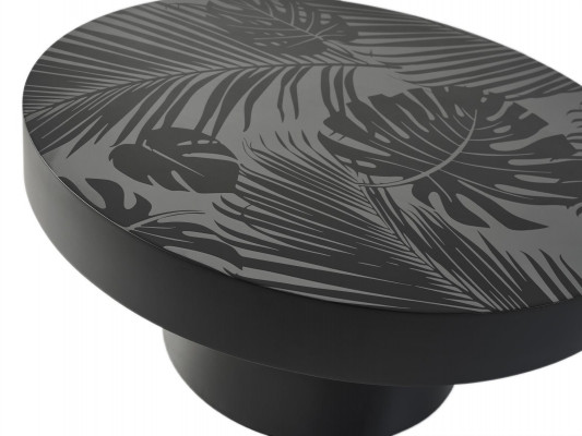 Dësch Wunnzëmmerdësch Ronn Couchtisch Niewendësch Kaffisdësch Schwaarz