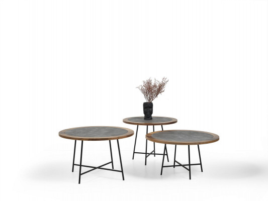 Couchtisch Design Holz Ronn Braun Säitendësch Wunnzëmmer Dëscher Nei