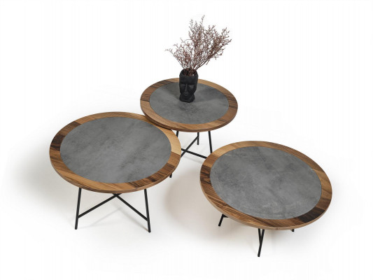 Couchtisch Design Holz Ronn Braun Säitendësch Wunnzëmmer Dëscher Nei