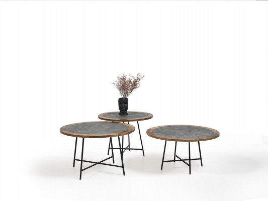 Couchtisch Design Holz Ronn Braun Säitendësch Wunnzëmmer Dëscher Nei