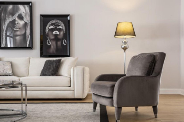 Sessal Eensëtzer Luxus Polster Miwwelen Wunnzëmmer Brong Sessal Textil Lounge Neit
