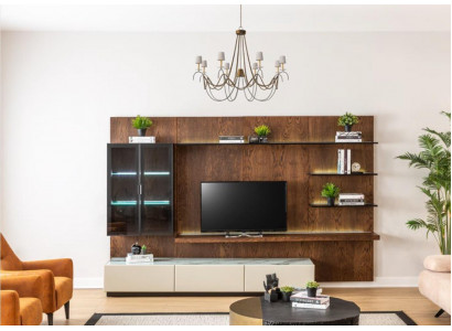 Luxus Wunnwand Schaf Regal Wunnzëmmer Vitrin Wunnwänn Holz Design
