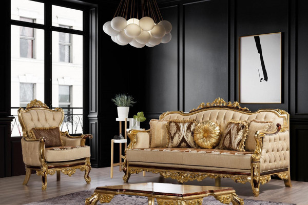 Goldfaarweg Sofagarnitur Barock Rokoko Set Komplett Couch Sofa 5 Stéck. Nei