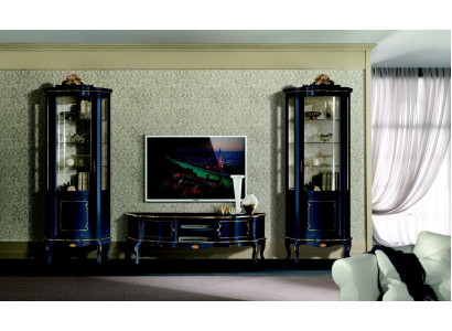 Luxus Set Garnitur 3 Deeler RTV mat 2x Vitrin Blo Italienesch Luxusmöbel Barock Stil