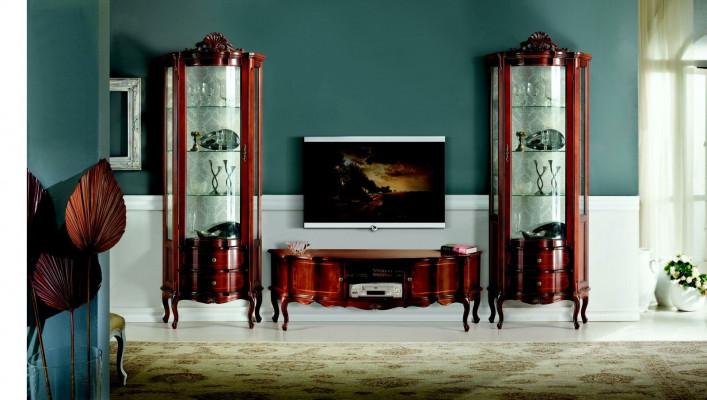 Italienesch Luxus Stil Wunnzëmmer Miwwel Vitrine Schaf Barock Rokoko Stil Set Design