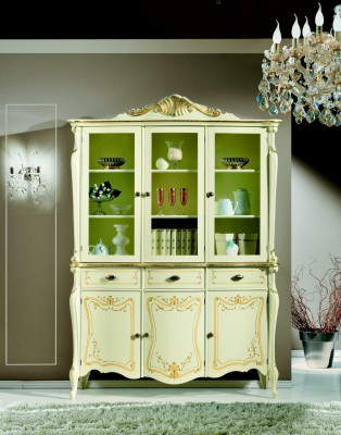 Vitrin Italienesch Luxus Stil Wunnzëmmer Miwwelen Schaf Barock Rokoko Stil Holz Neien