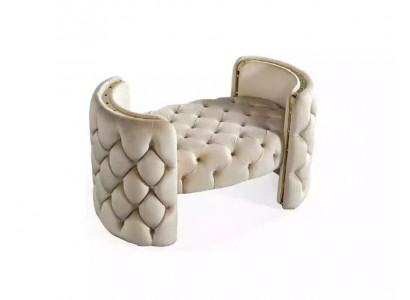 Moderne Hocker Polsterfouss Miwwelen Wunnzëmmer Wäiss Design Ottomane Nei