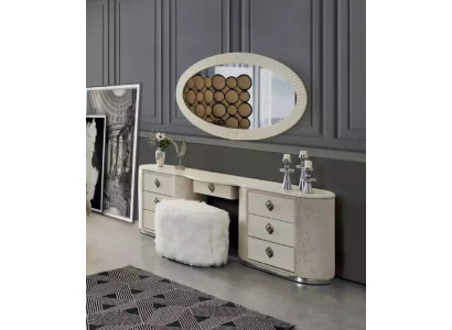 Schminkdësch Set Konsole Mënsch-Schlofkummer Miwwelen Design Hocker Set Nei