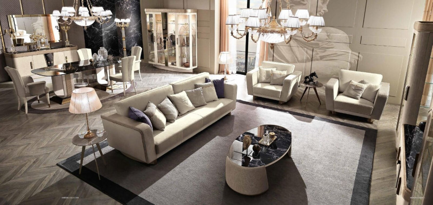 Sofa Garnitur 3+2 Sëtzer Set Design Sofas Polster Luxus Couchen Relax Modern Nei