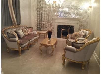 Canapé Garnitur Sofas Couchen Këssen Couch Designer Sofagarnitur 3+1+1 Sëtz Plüschstoff