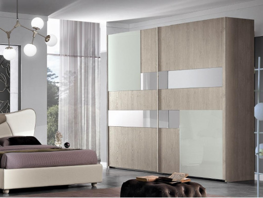 Schlofzimmer Komplett Set Kinnekräich Modern Bett Kleederschaf Nuetsschaf 5 Deeler
