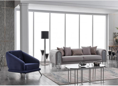 Design Miwwel Wunnzëmmer Set Sofagarnitur 3+1 Miwwelset Couch Polster Garnitur