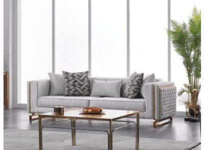 Däisitzer Sofa 3 Sëtzer Couch 245cm Miwwel Polster Sofas Textil Stoff