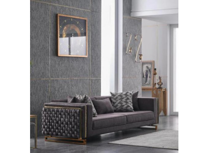 Luxus Dräisëtzer Couch Polster Miwwel Sofa 3 Sëtzer Wunnzëmmer 245cm