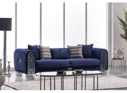 Wunnzëmmer Sofa 3 Sëtzer Modern Design Polster Textil Miwwelen Luxus Sofa