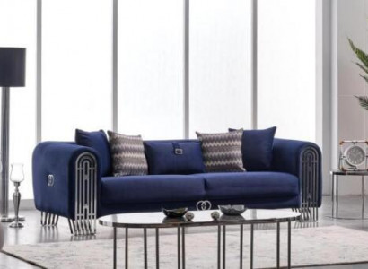 Wunnzëmmer Sofa 3 Sëtzer Modern Design Polster Textil Miwwelen Luxus Sofa