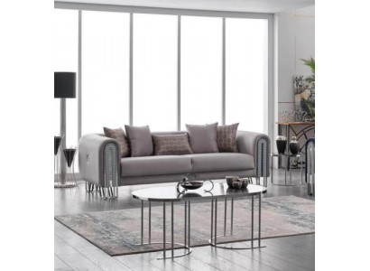 Sofa Luxus Textil Wunnzëmmers Dräi Sëtzer 3 Sëtz Miwwel Canapé 240cm Stoff