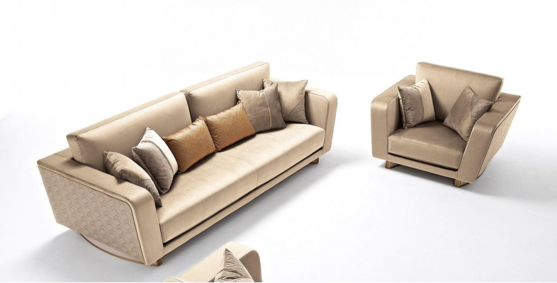 Sofagarnitur 3+1 Sëtz Set Design Canapéë Polster Couchen Lieder Relax Modern Nei