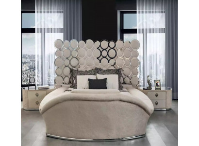 Designerdëppen Luxus Textilbetter Schlofzëmmer Duebelbett 200x200cm Betterahmen