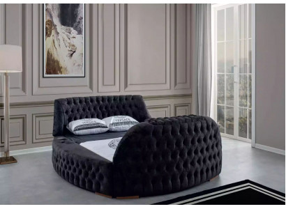 Schwaarzt Chesterfield Bett Design Polster Miwwelen Hotel Luxus Better Lift Media