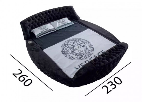 Schwaarzt Chesterfield Bett Design Polster Miwwelen Hotel Luxus Better Lift Media