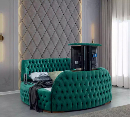 Chesterfield Bett Miwwel Duebelbetter Gréngt Ronn Better Luxus Hotel mat Lift