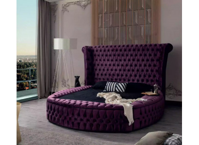 Ronnen Chesterfield Bett Lila Better Miwwelen Samett Textil Hotel Ariichtung Duebel