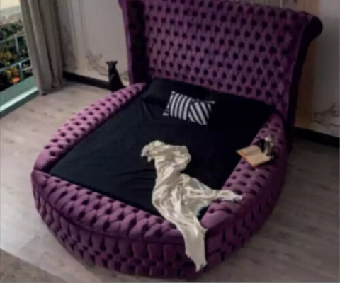 Ronnen Chesterfield Bett Lila Better Miwwelen Samett Textil Hotel Ariichtung Duebel