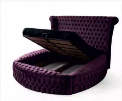 Ronnen Chesterfield Bett Lila Better Miwwelen Samett Textil Hotel Ariichtung Duebel