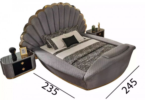 Schlofkummer Bett 2x Nuetsdëscher Luxus Better Set Kompléitt Design Miwwelen 3 Deeler