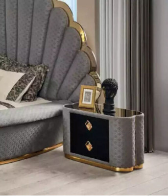 Schlofkummer Bett 2x Nuetsdëscher Luxus Better Set Kompléitt Design Miwwelen 3 Deeler