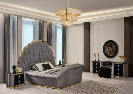 Schlofkummer Bett 2x Nuetsdëscher Luxus Better Set Kompléitt Design Miwwelen 3 Deeler