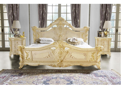 Schlofkummer Set Design Art déco Luxus Better Bett Nuetsdësch 3 Deeler.