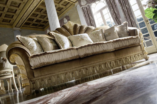 Design Sofa Canapé Polster Sofae Couchen Sëtz Klassesch Textil 3 Sëtz Dräisëtzer