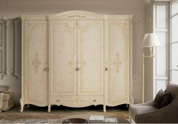 Kleederaschaf Schaf Barockstil Holzmiwwelen Klassesch Schlofschlofzëmmer Schief
