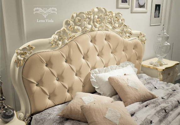 Schlofzëmmer Set Beige Schlofzëmmer Bett Nuetsdësch Kommode Spigel Stull 6 Deeler.