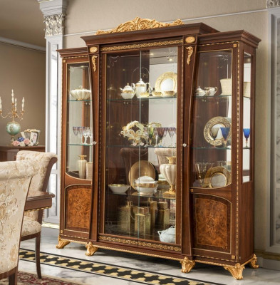 Vitrine Iesszëmmer Anrichte Holz Schief Schiefen Miwwelen Wunnzëmmer Anrichte Glas Schaf