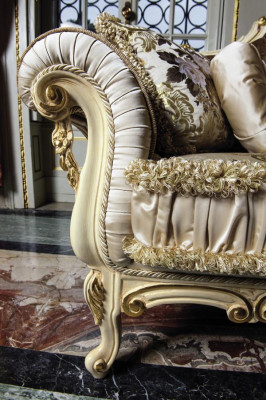 Italienesch Canapé 3 Sëtz Plüsch Couch Polster Winchester 230 cm Braun Miwwelen Nei