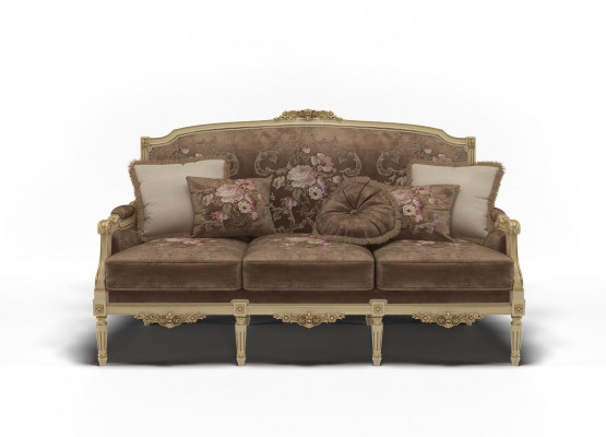 Canapé Këssen Sofa 3 Sëtzer Textilcanapé Original Couchen Sofa Dräisëtzer Miwwelen
